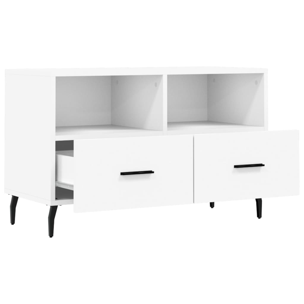 vidaXL Tv-meubel 80x36x50 cm bewerkt hout wit