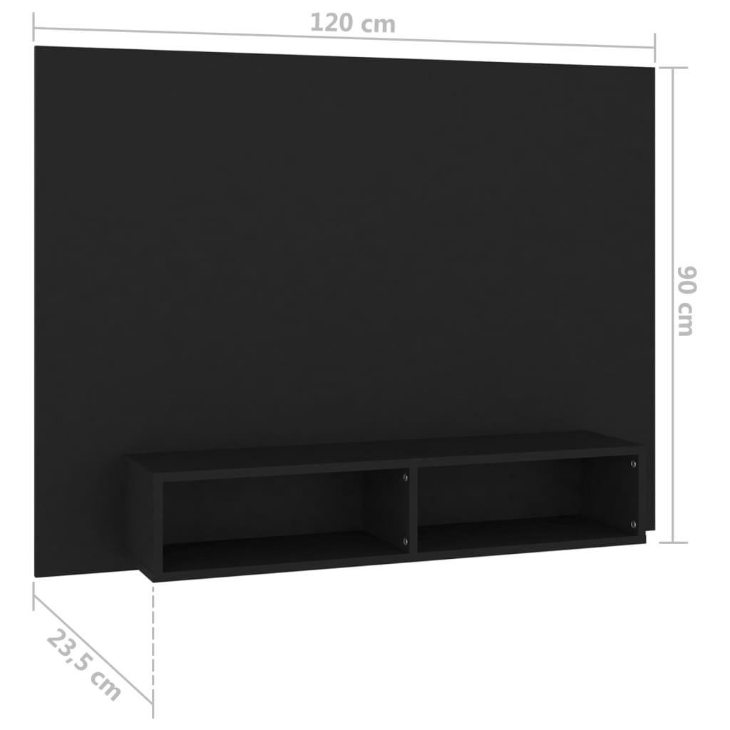 vidaXL Tv-wandmeubel 120x23,5x90 cm spaanplaat zwart