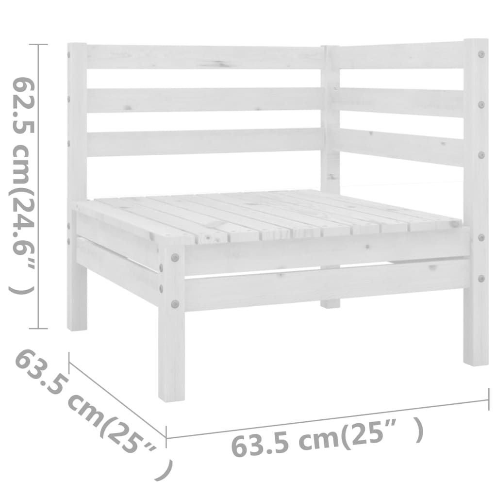 vidaXL 5-delige Loungeset massief grenenhout wit