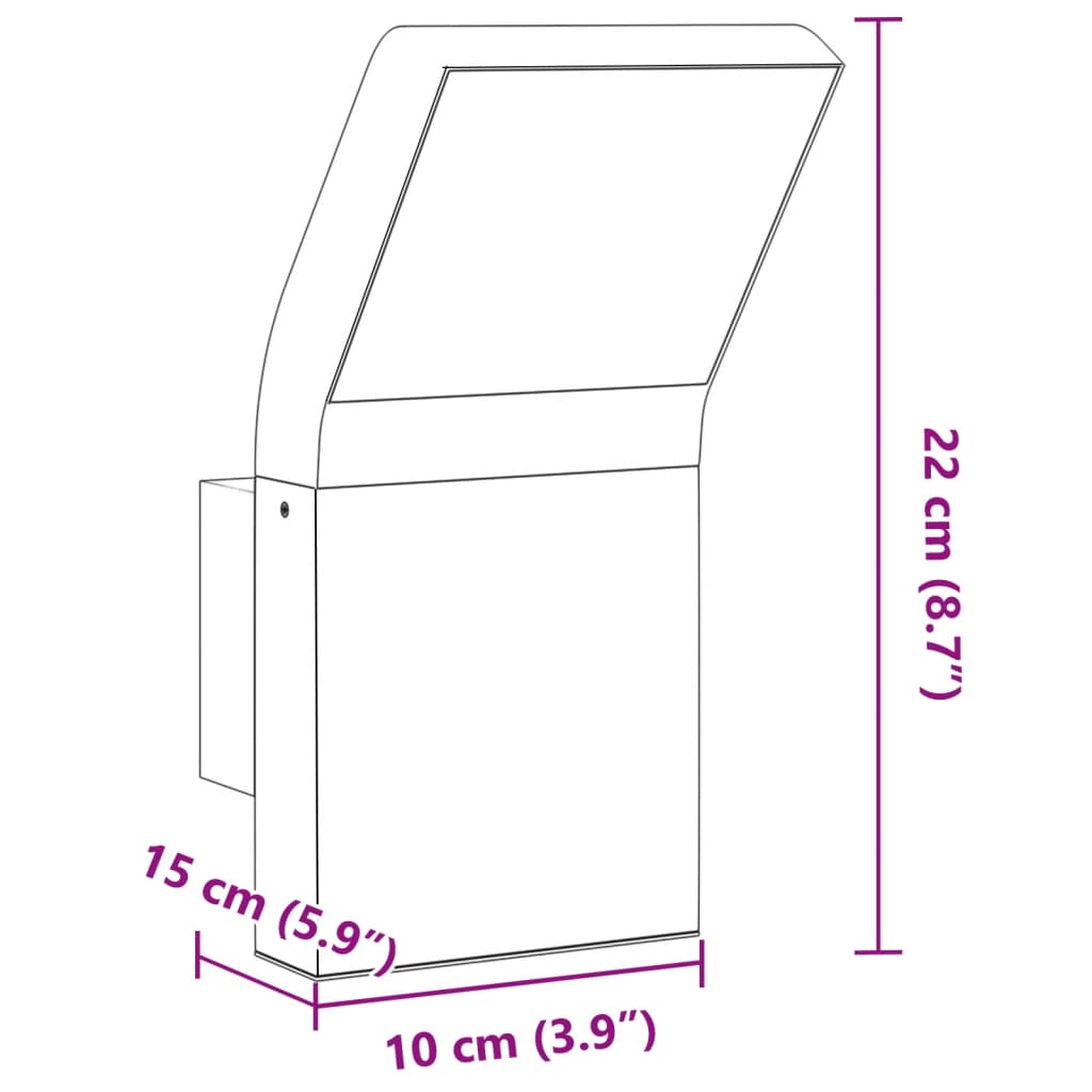 vidaXL Buitenwandlamp LED gegoten aluminium zwart