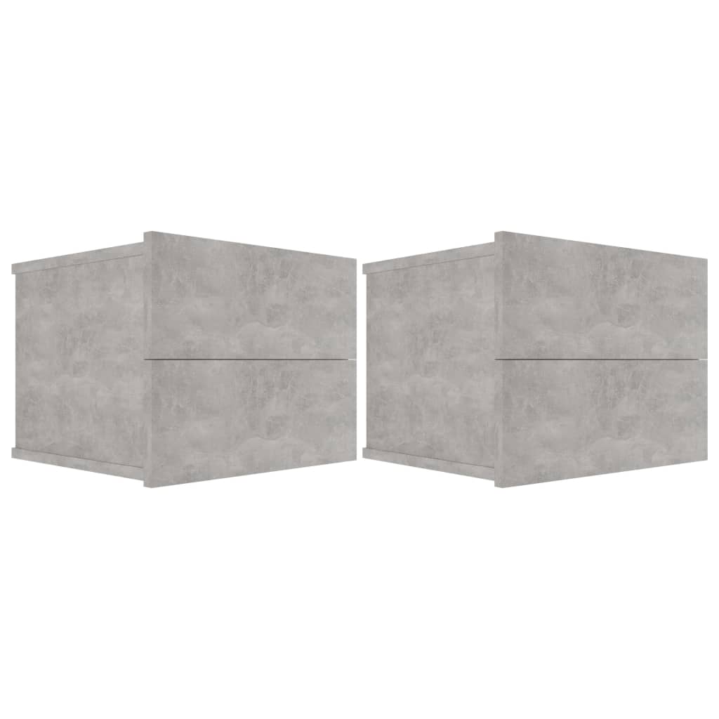 vidaXL Nachtkastjes 2 st 40x30x30 cm bewerkt hout betongrijs