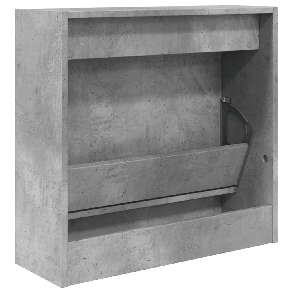 vidaXL Schoenenkast 60x21x57 cm bewerkt hout betongrijs
