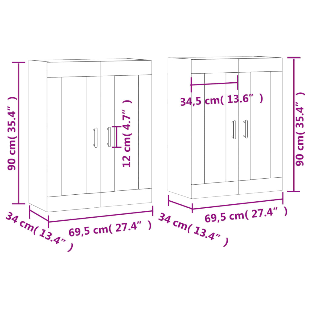 vidaXL Hangkast Riga Zwart eiken 40 x 29,5 x 60 cm Bewerkt hout vidaXL Hangkast Riga Zwart eiken 40 x 29,5 x 60 cm Bewerkt hout
