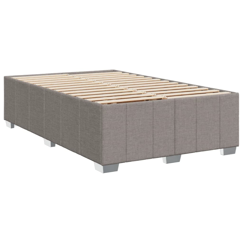 vidaXL Boxspring met matras stof taupe 120x200 cm