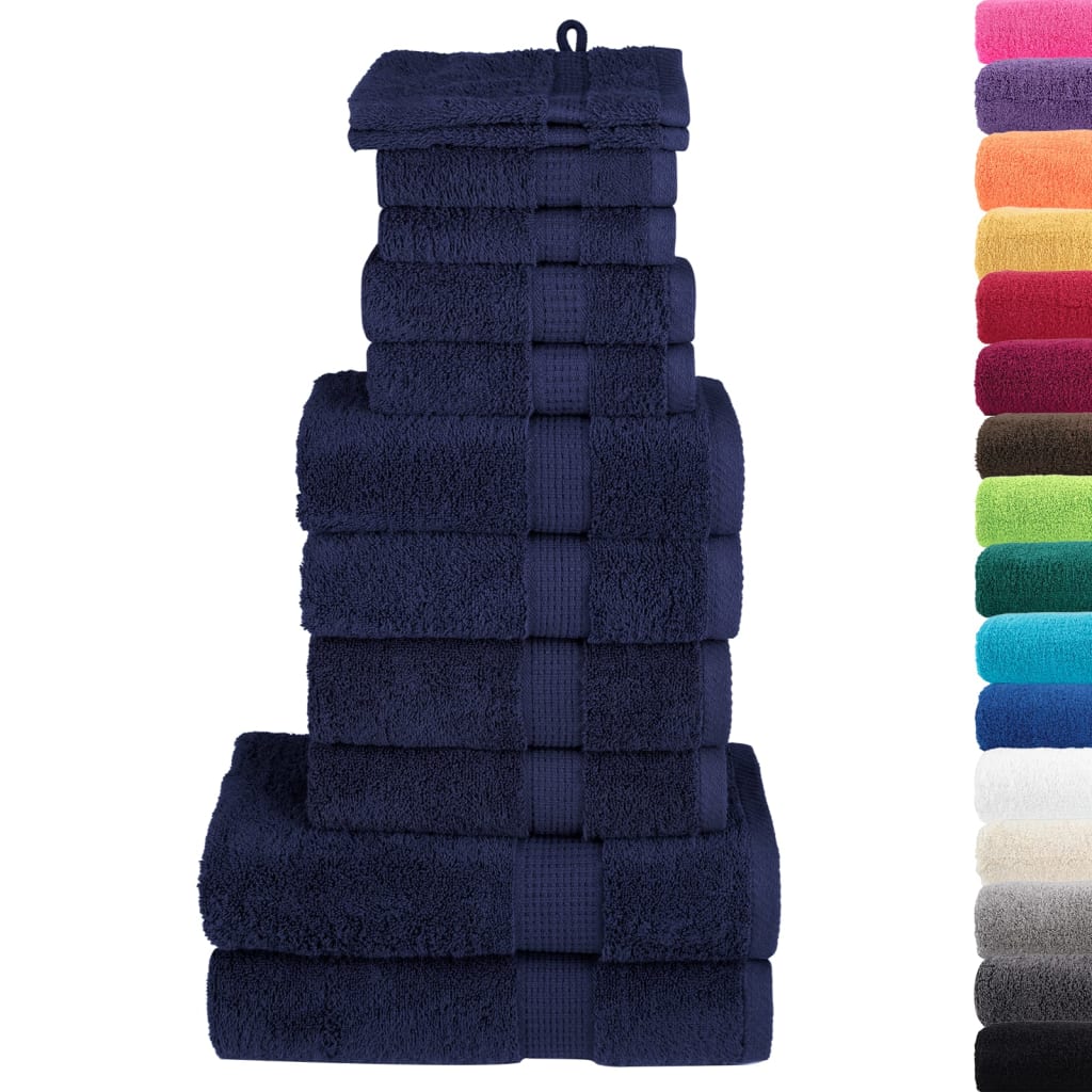 vidaXL 12-delige Handdoekenset SOLUND 600 g/m² marineblauw