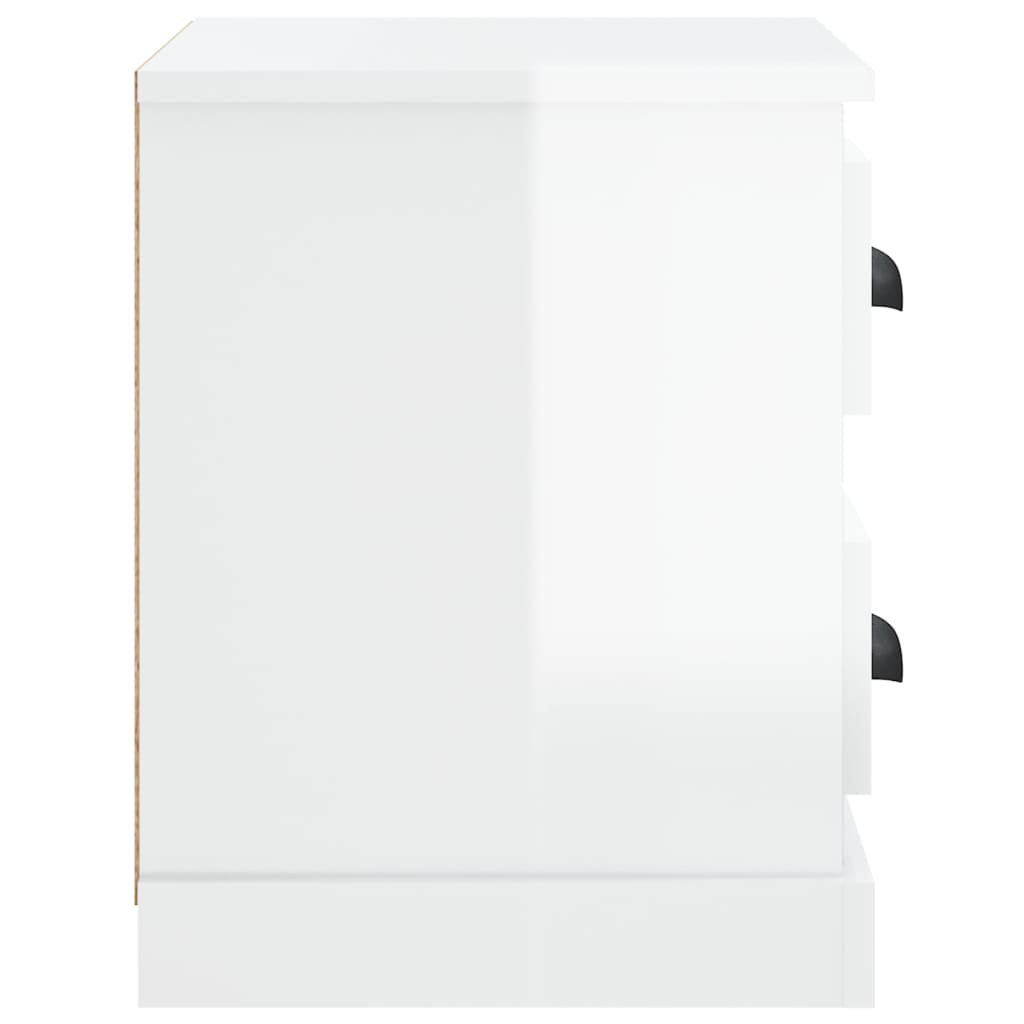 vidaXL Nachtkastje 60x35,5x45 cm hoogglans wit