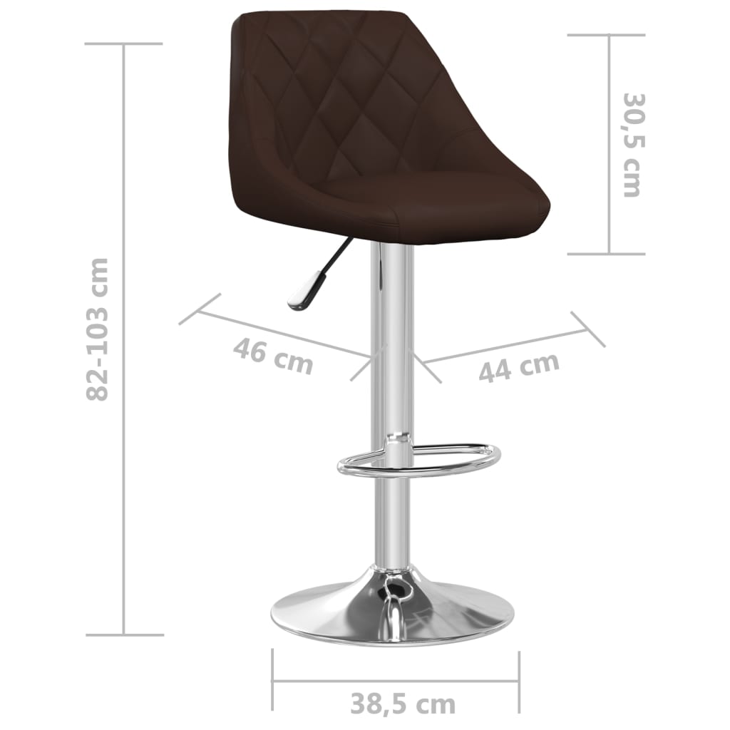 vidaXL Barstoelen 2 st kunstleer bruin