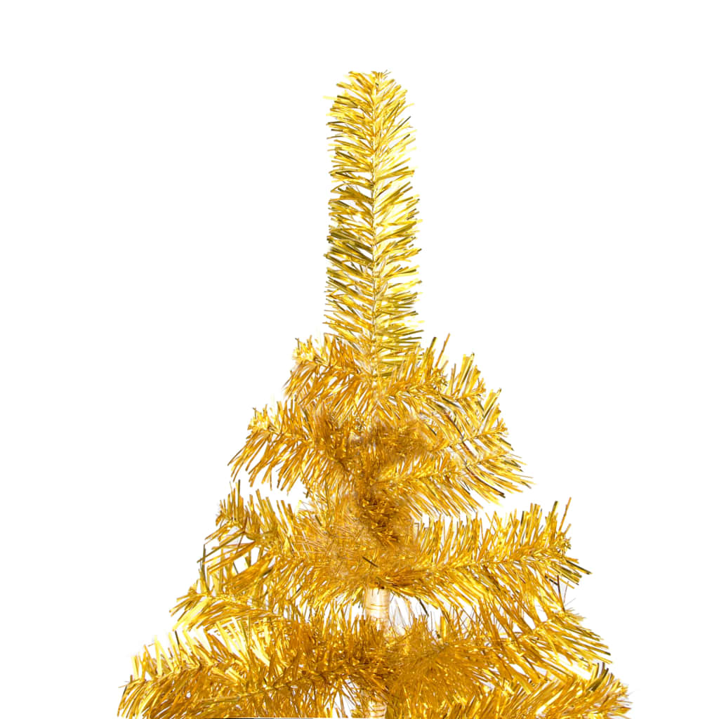 vidaXL Kunstkerstboom met verlichting standaard 150 cm PET goudkleurig