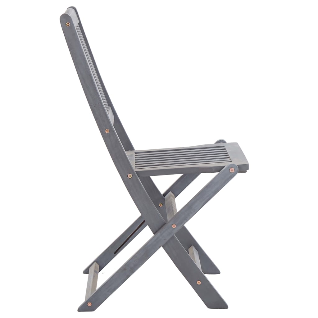 vidaXL 5-delige Tuinset massief acaciahout grijs