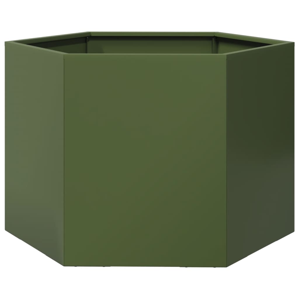 Plantenbak zeshoek 104x90x45 cm roestvrijstaal kopen