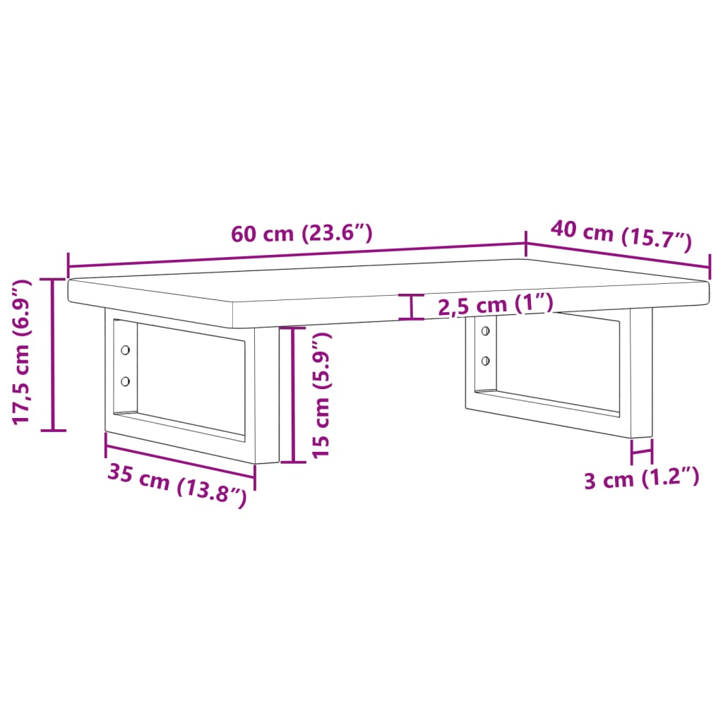 vidaXL Badkamer wandschap staal en massief eikenhout