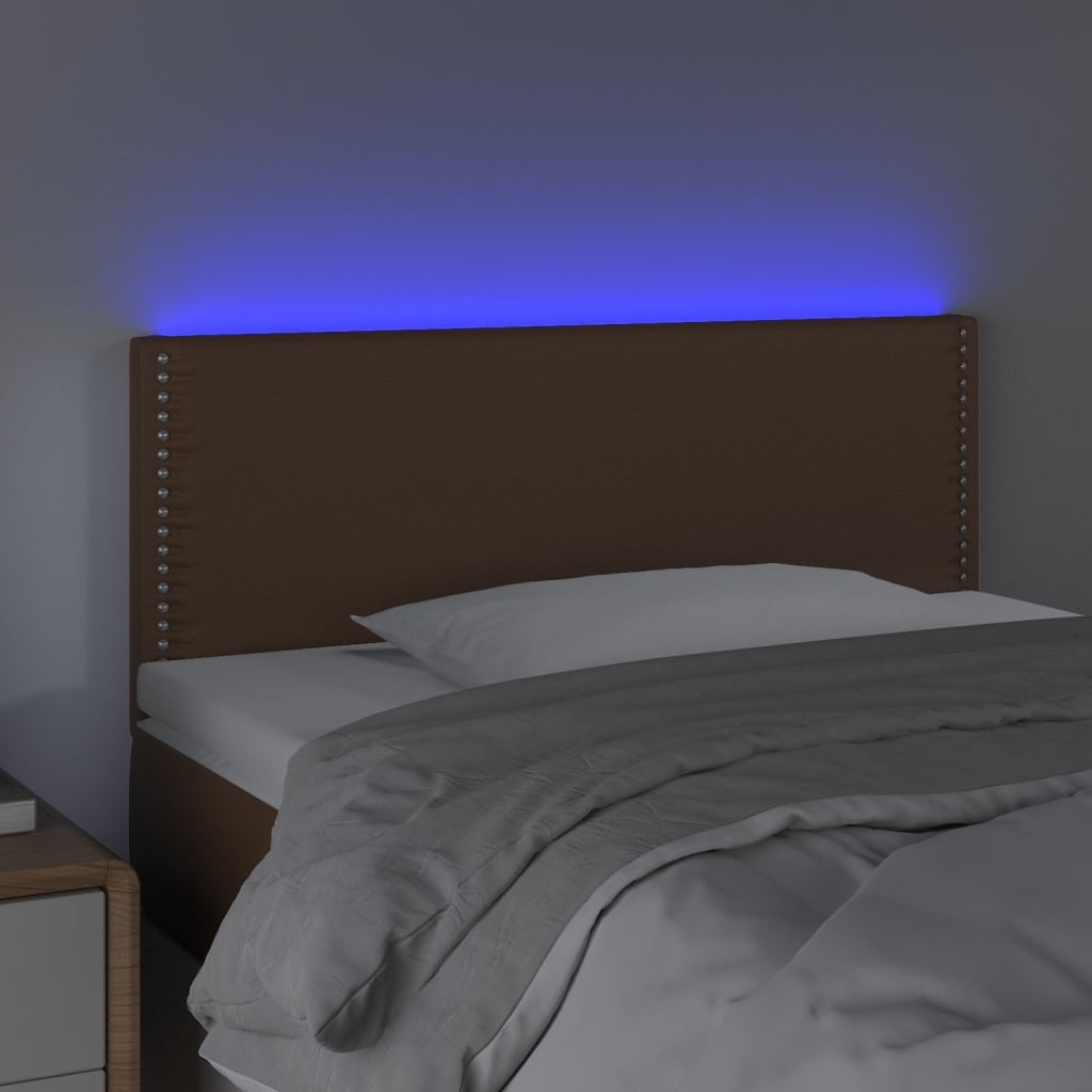 vidaXL Hoofdbord LED 80x5x78/88 cm kunstleer bruin