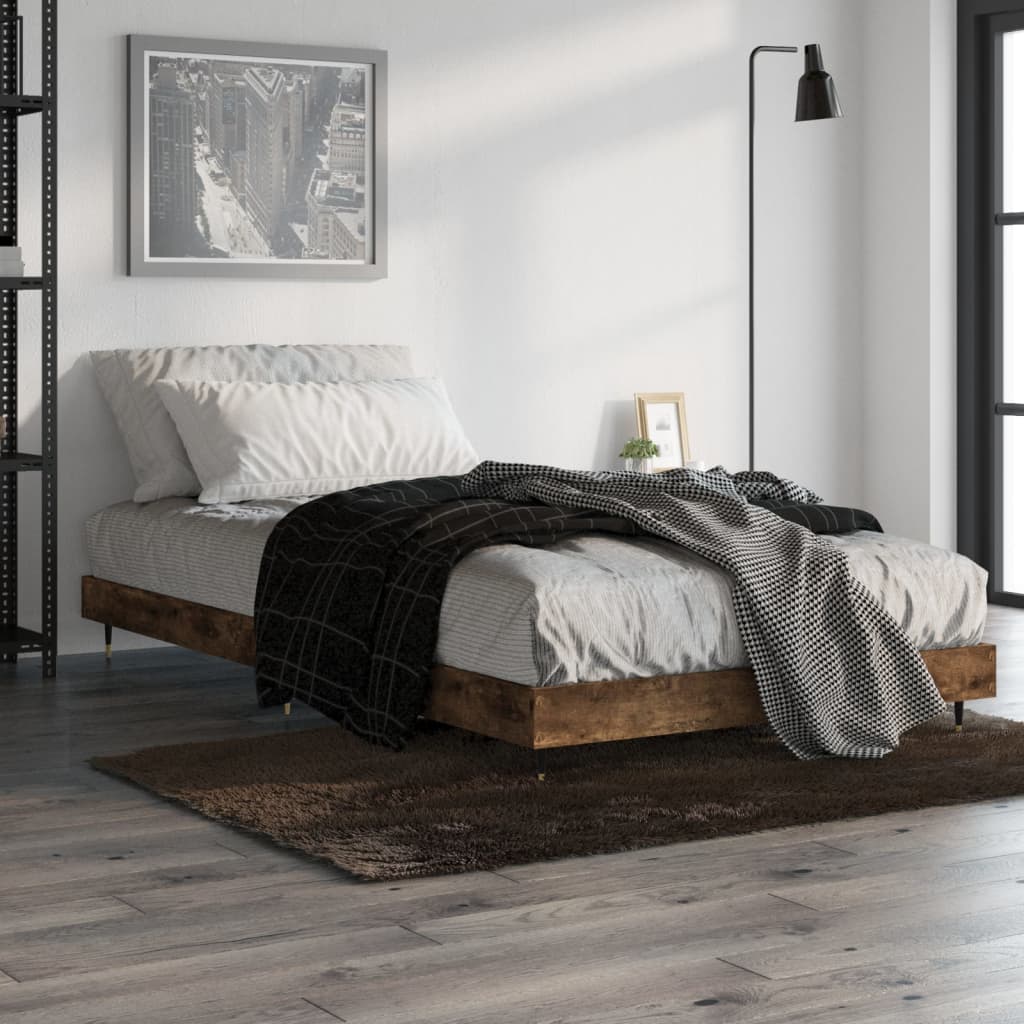 vidaXL Bedframe zonder matras hout gerookt eikenkleurig 100x200 cm