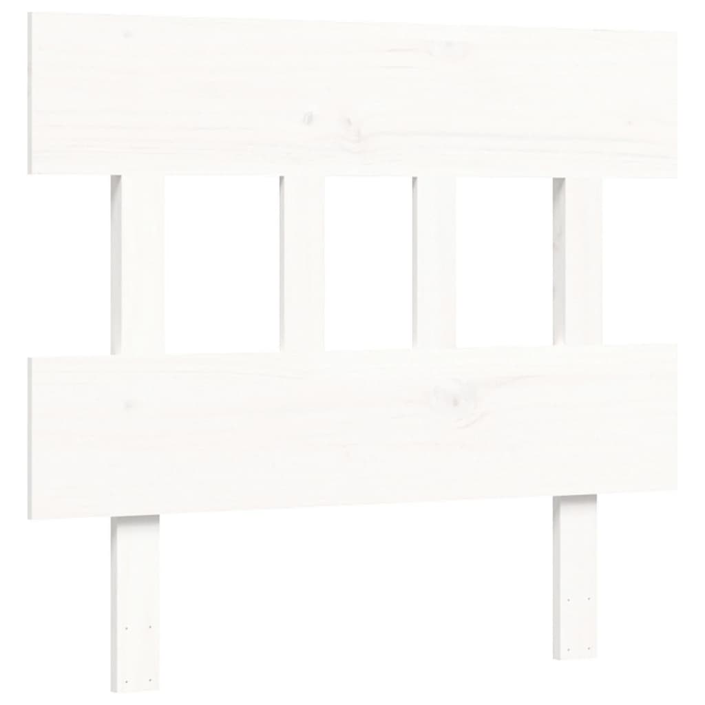 vidaXL Bedframe met hoofdbord massief hout wit 90x200 cm