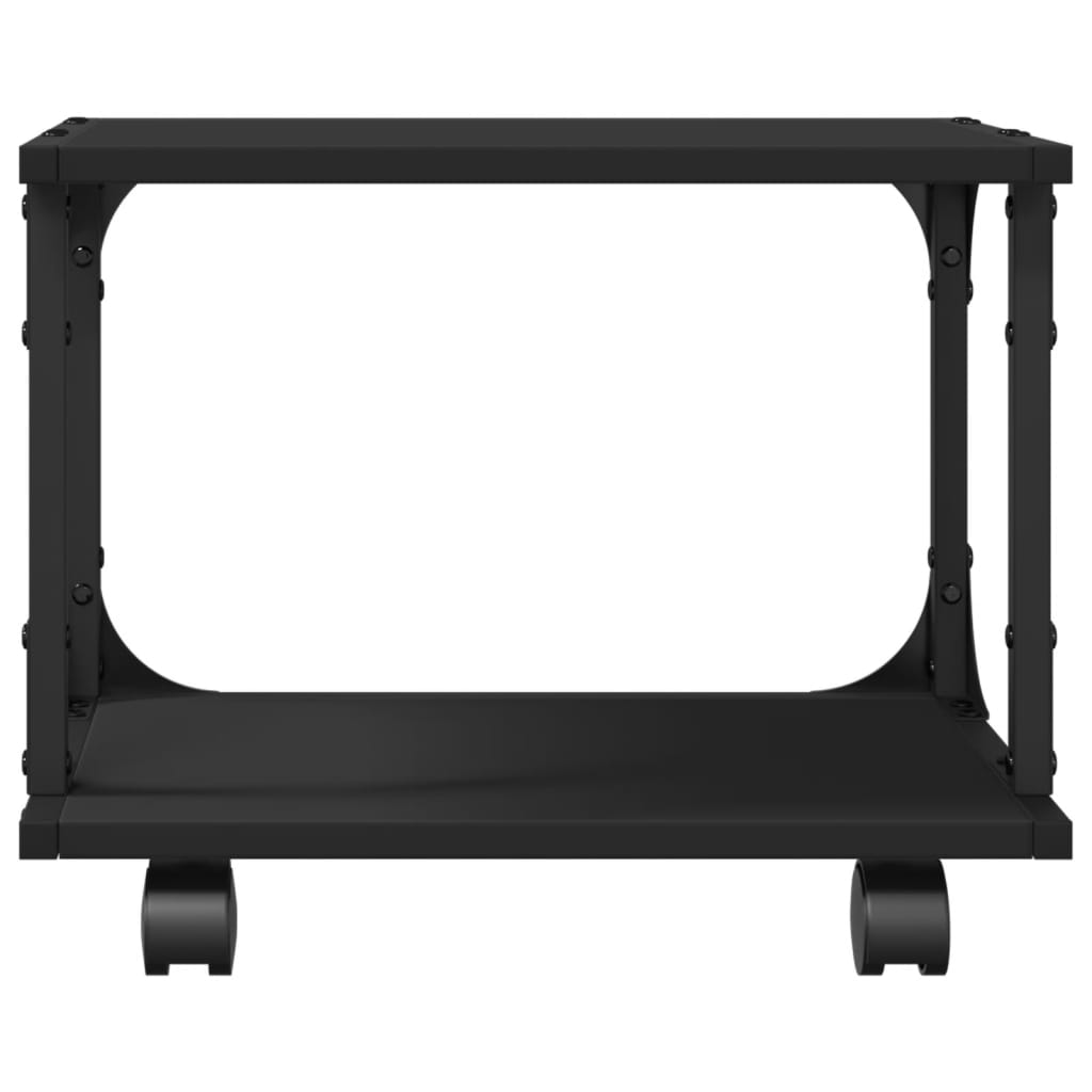 vidaXL Printerkastje 2-laags 41x28x33,5 cm bewerkt hout zwart
