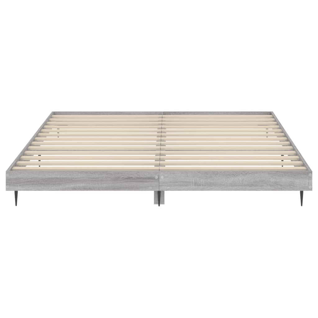 vidaXL Bedframe bewerkt hout grijs sonoma eikenkleurig 140x200 cm