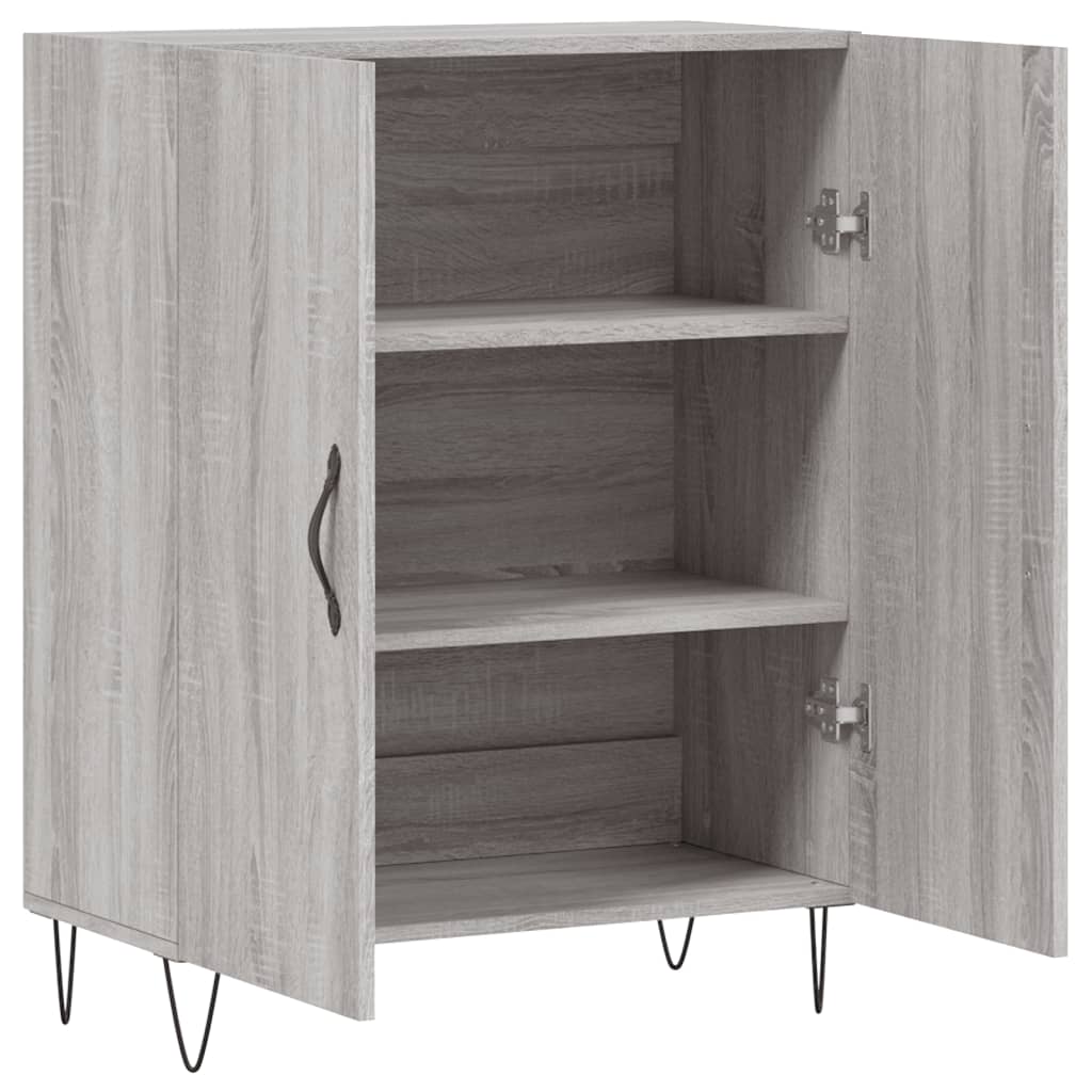 vidaXL Dressoir 69,5x34x90 cm bewerkt hout grijs sonoma eikenkleurig