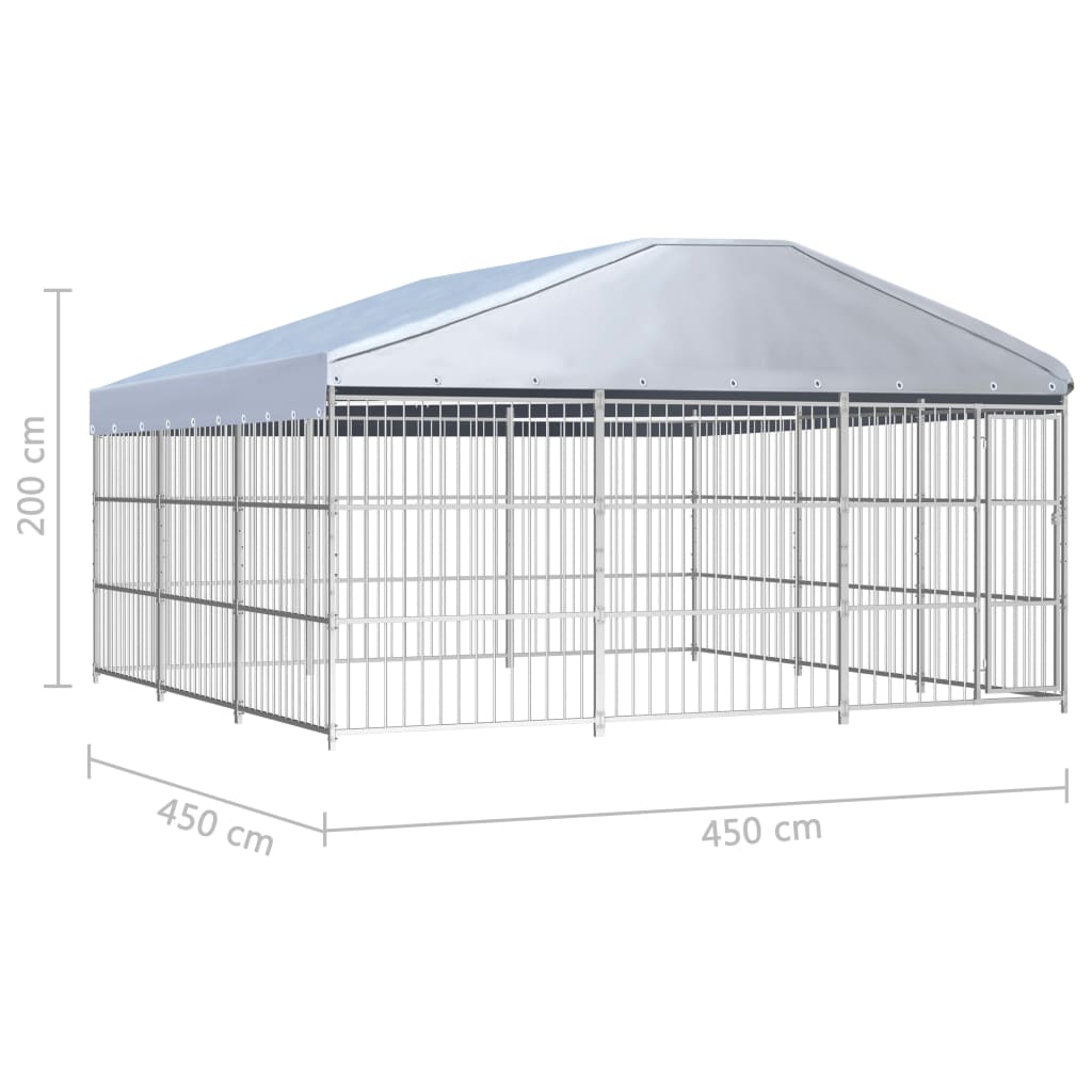 Hondenkennel voor buiten met dak 300x150x200 cm kopen