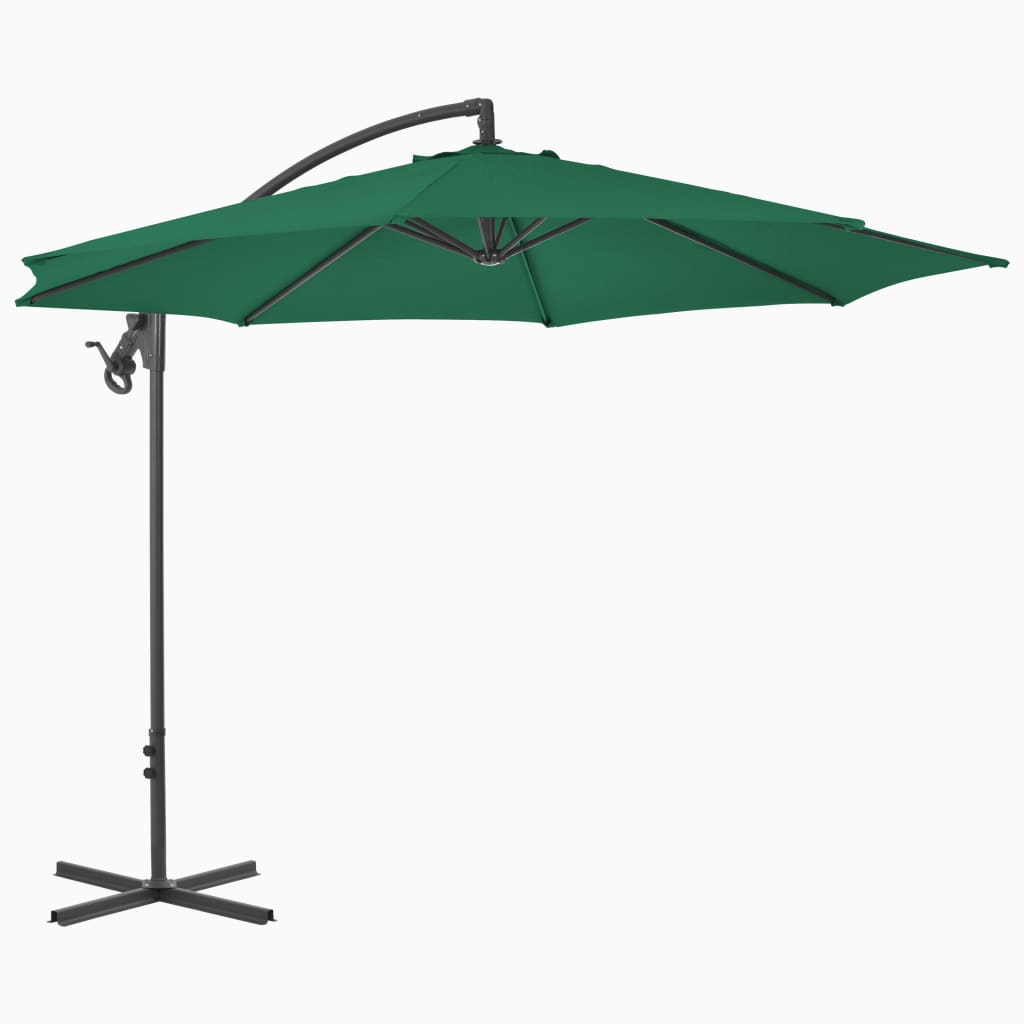 vidaXL Zweefparasol met stalen paal 300 cm groen