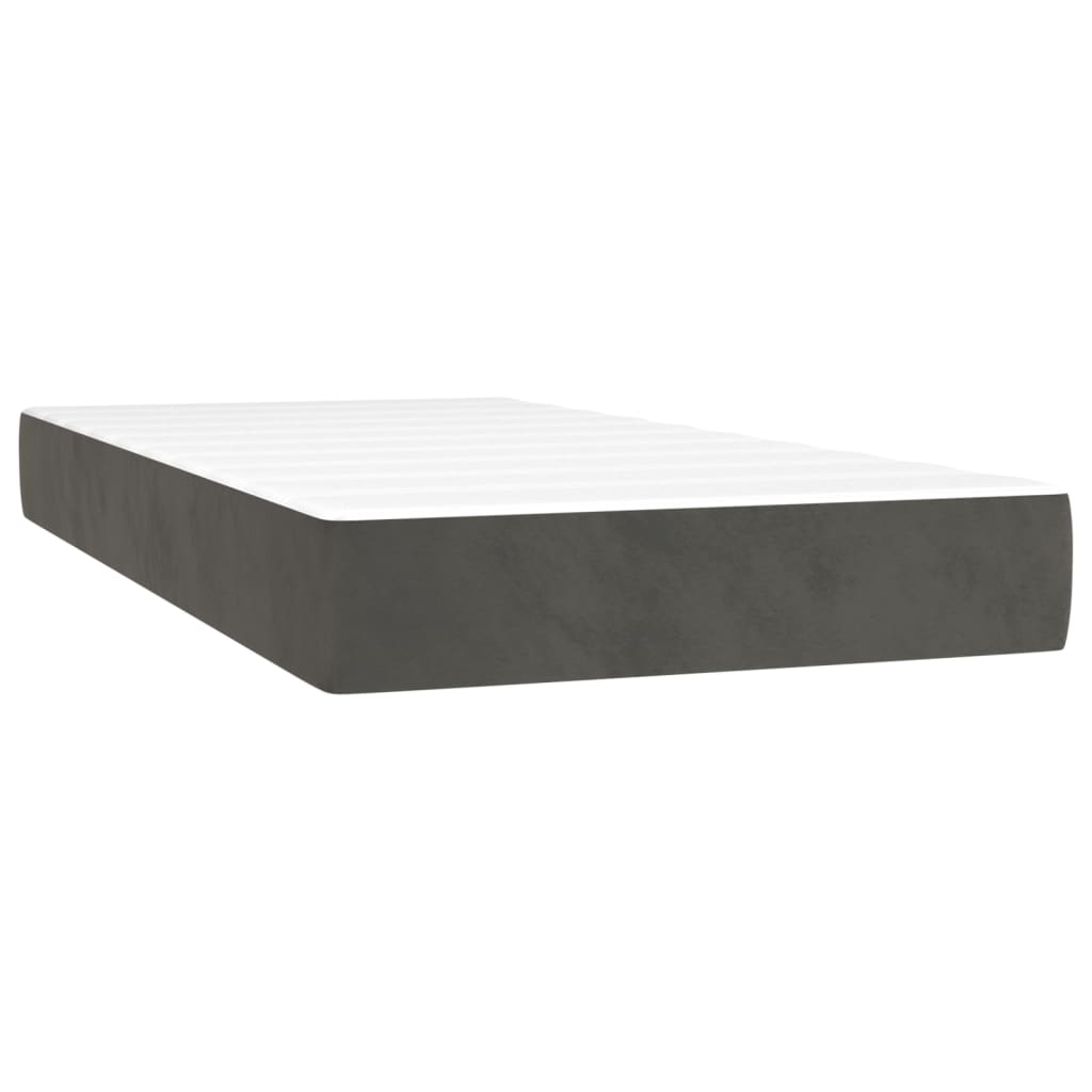 vidaXL Boxspring met matras fluweel donkergrijs 80x200 cm