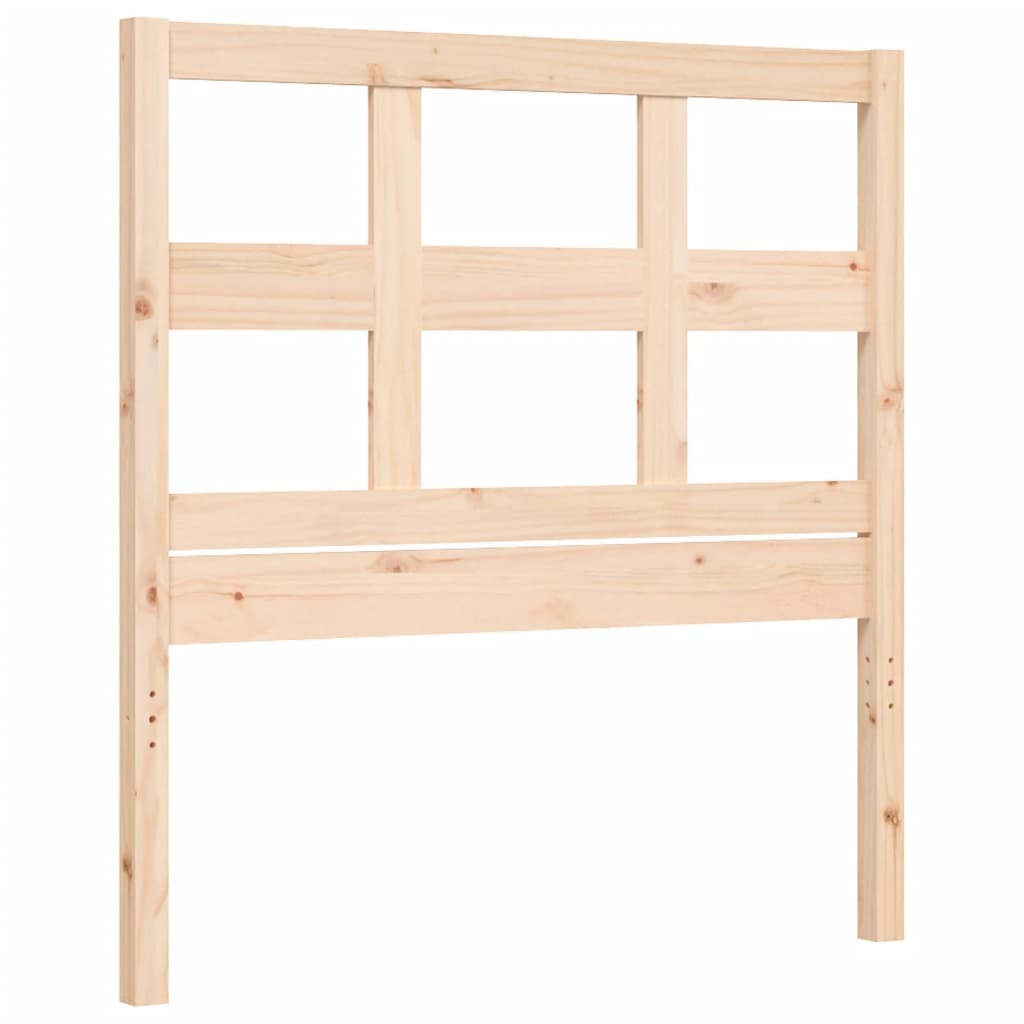 vidaXL Bedframe met hoofdbord massief hout 90x200 cm