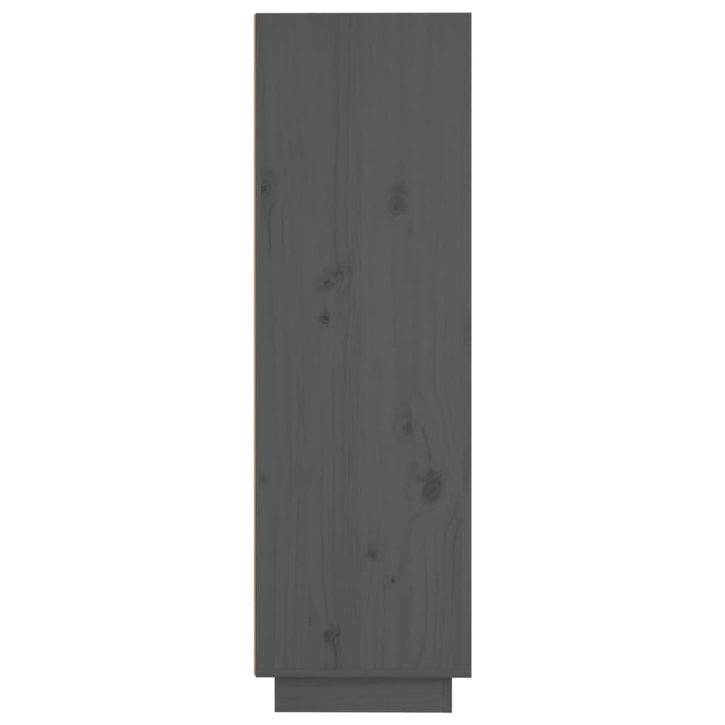vidaXL Hoge kast 37x34x110 cm massief grenenhout grijs