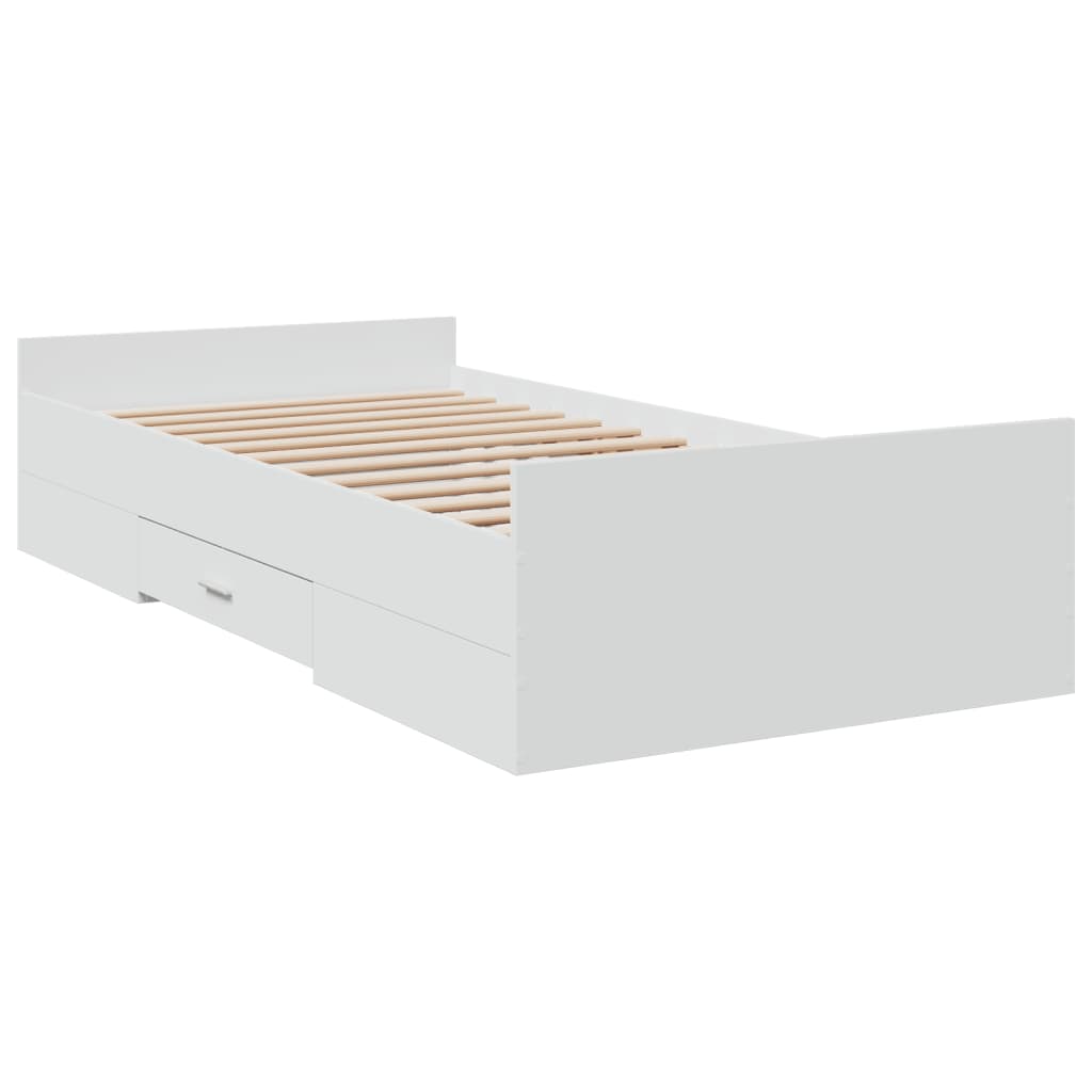 vidaXL Bedframe met lades bewerkt hout wit 90x190 cm