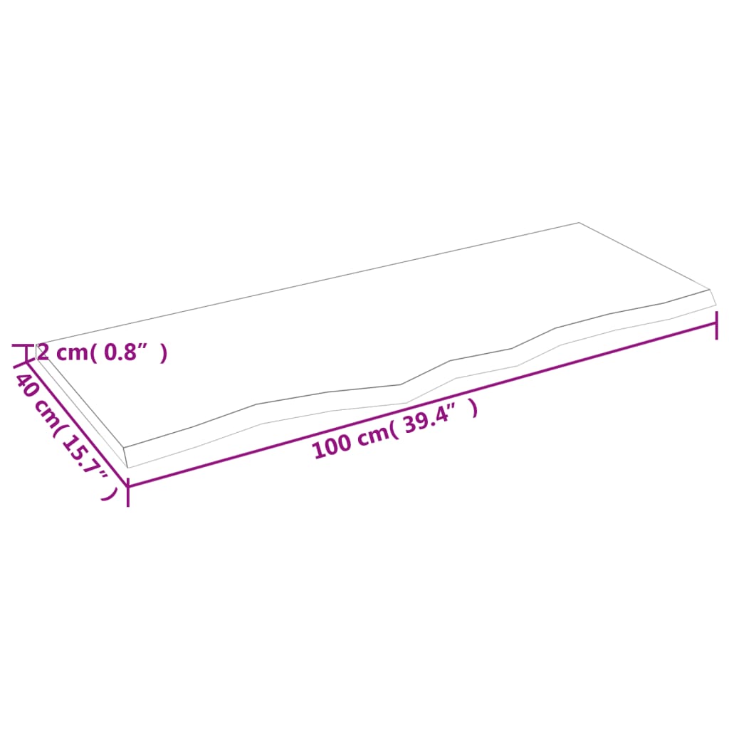 vidaXL Wandschap 100x40x2 cm behandeld massief eikenhout donkerbruin