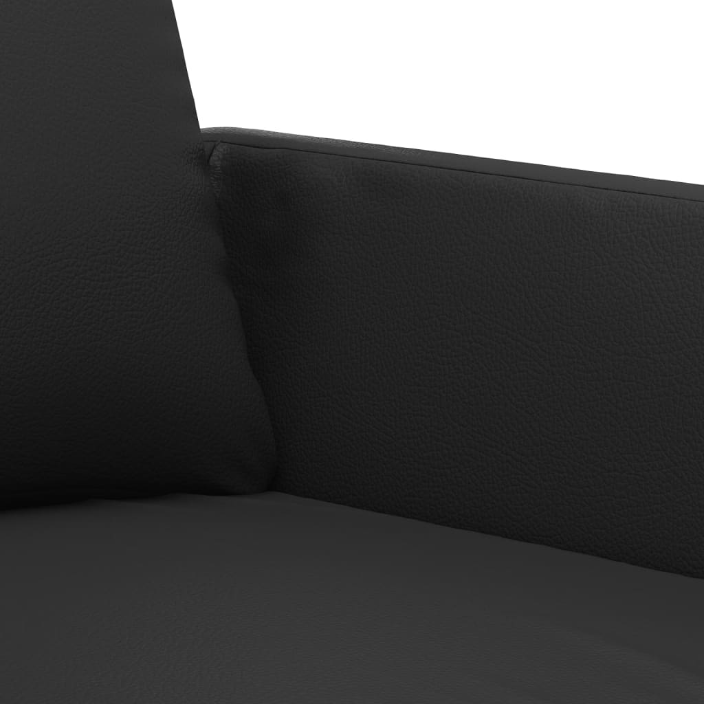 vidaXL 3-delige Loungeset met kussens kunstleer zwart