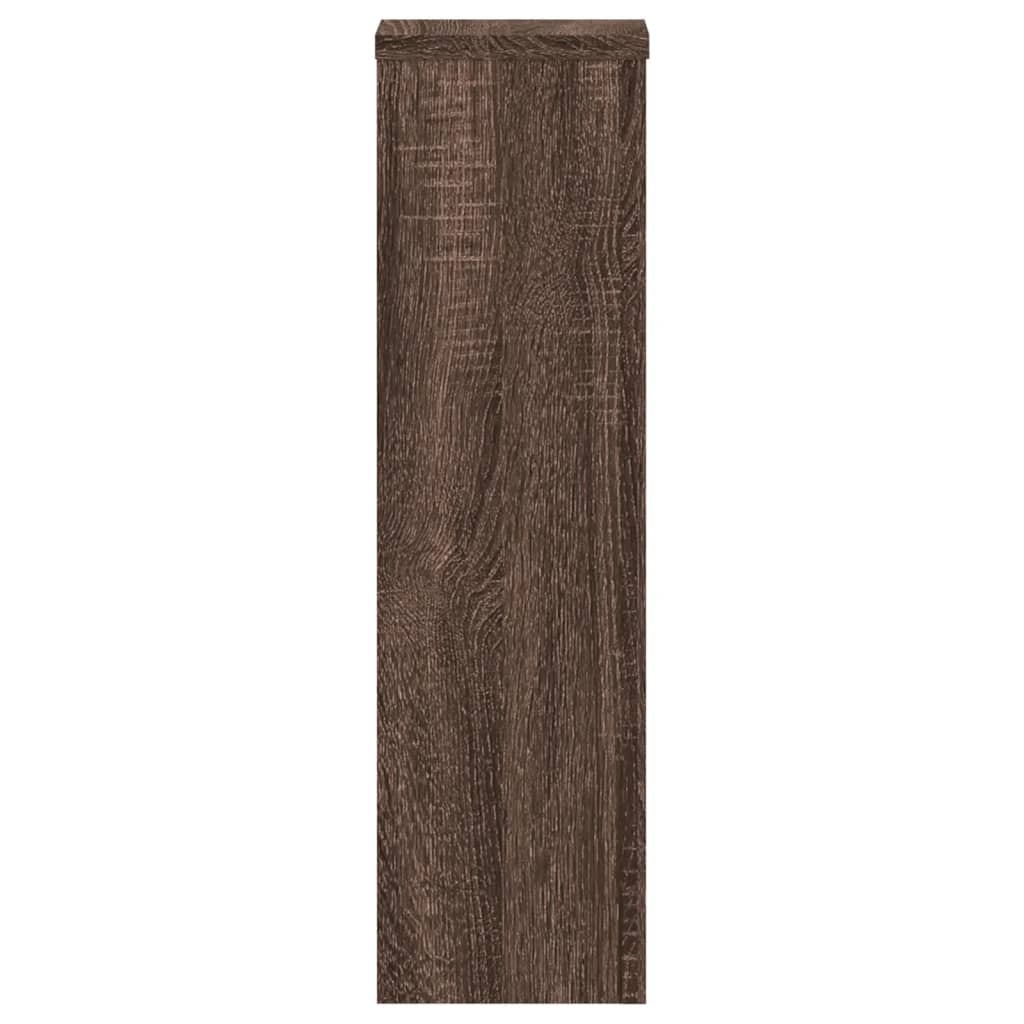 vidaXL Plantenstandaards 2 st 17x17x60 cm bewerkt hout bruin eiken