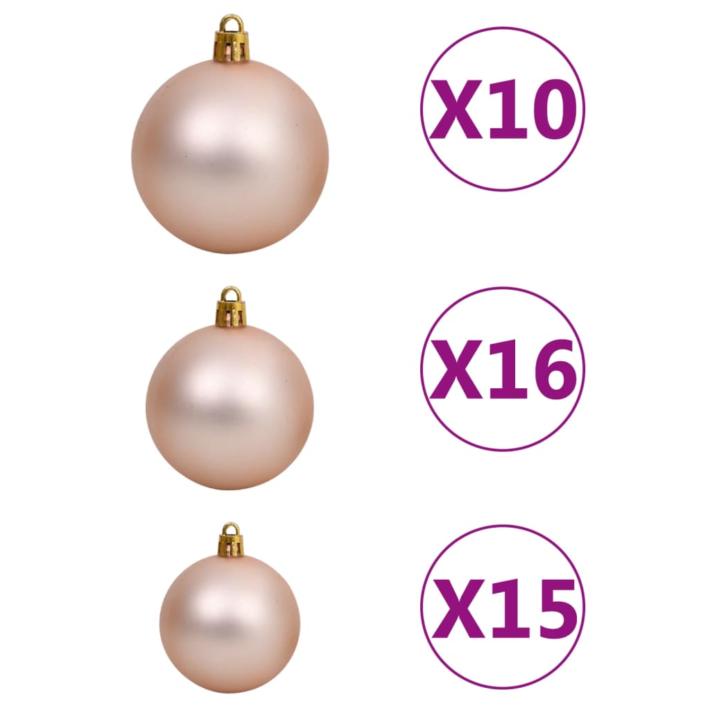 vidaXL Kunstkerstboom LED's, kerstballen en sneeuw PVC en PE 240 cm