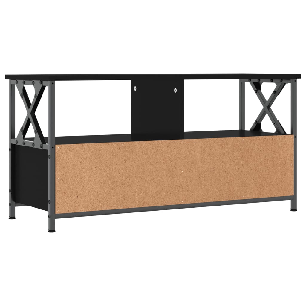 vidaXL Tv-meubel 90x33x45 cm bewerkt hout en ijzer zwart