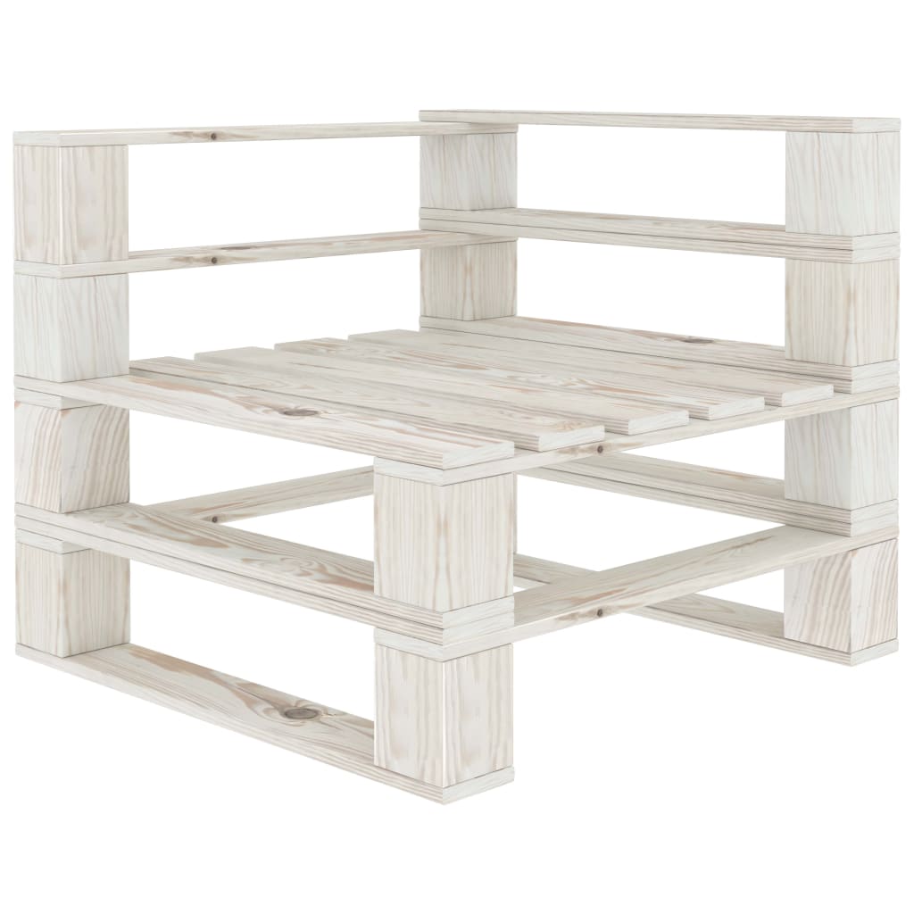 vidaXL 8-delige Loungeset met zwarte kussens pallet hout