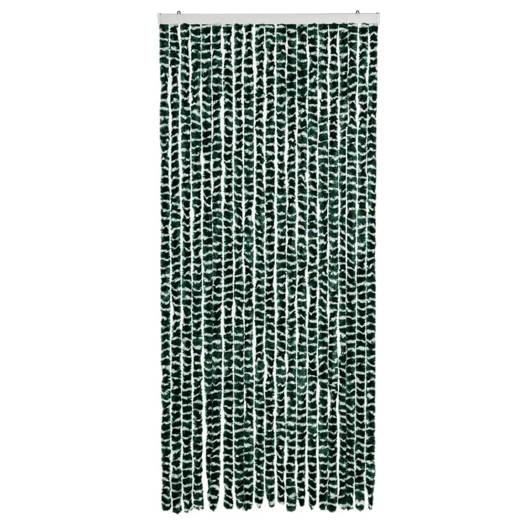 vidaXL Vliegengordijn 90x200 cm chenille groen en wit
