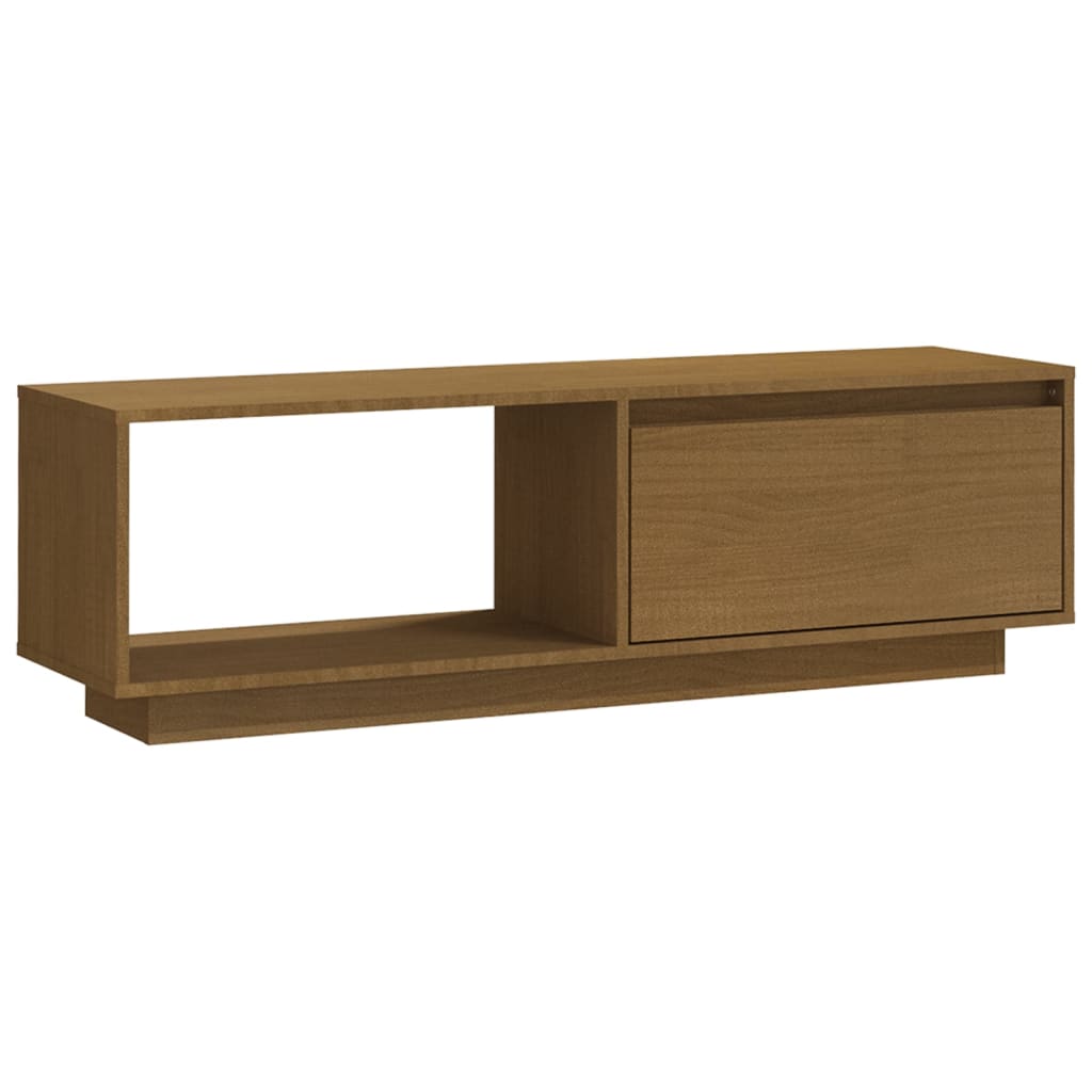 vidaXL Tv-meubel 110x30x33,5 cm massief grenenhout honingbruin