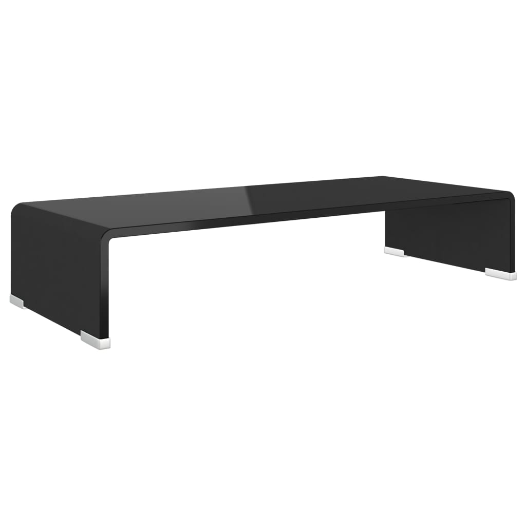 vidaXL TV-meubel/monitorverhoger zwart 60x25x11 cm glas