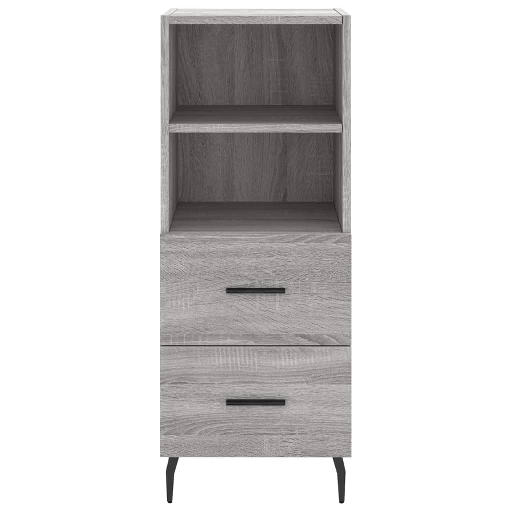 vidaXL Hoge kast 34,5x34x180 cm bewerkt hout grijs sonoma eikenkleurig