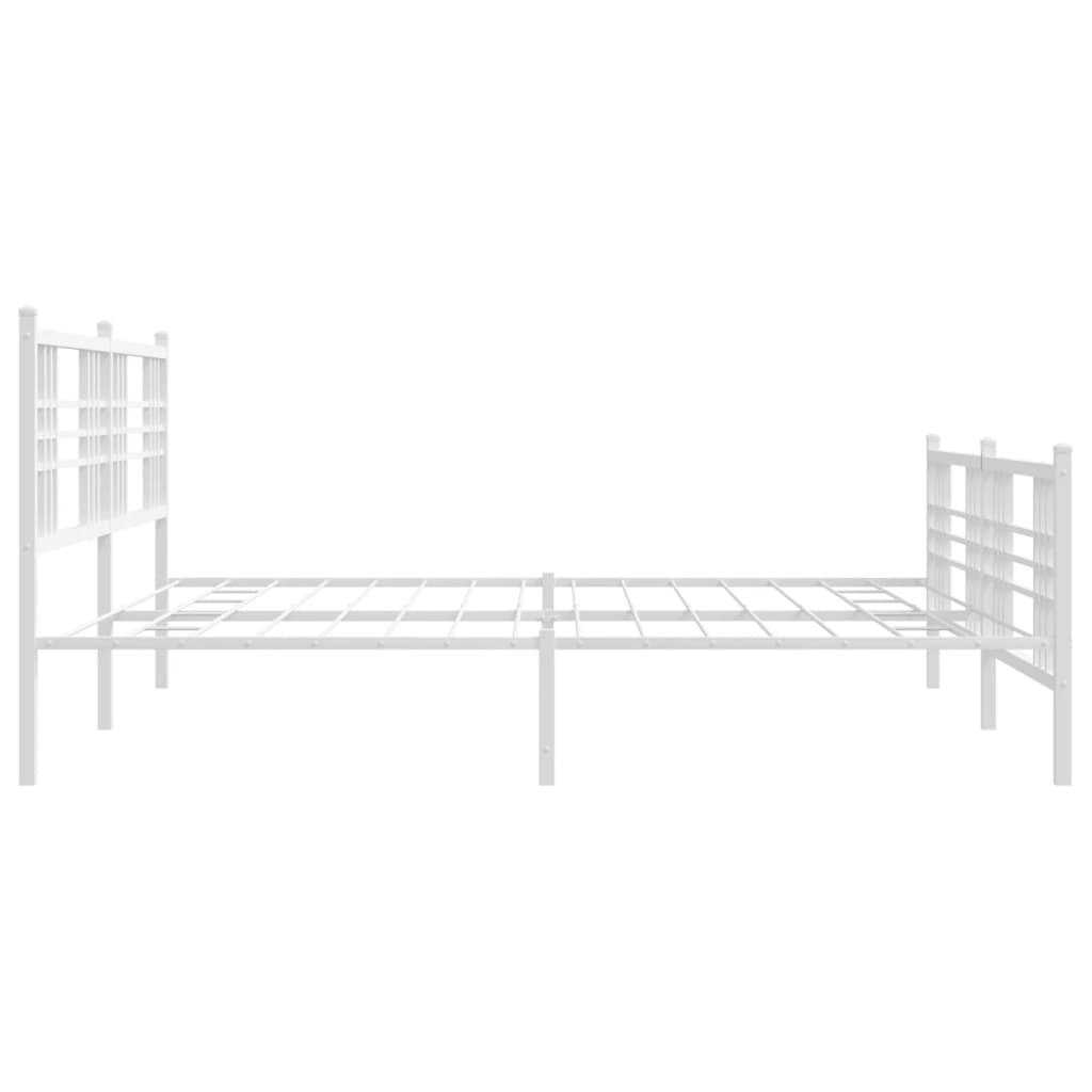 vidaXL Bedframe met hoofd- en voeteneinde metaal wit 200x200 cm