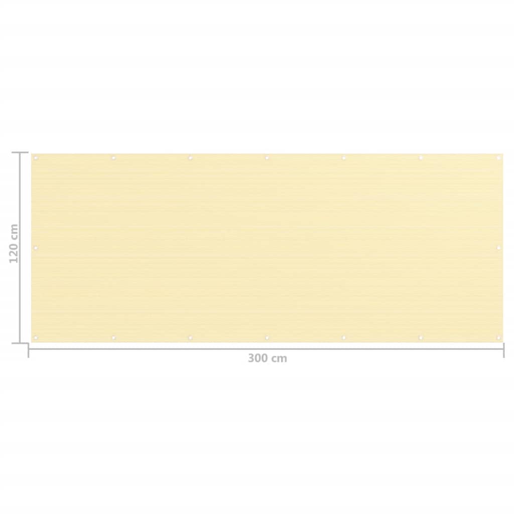 vidaXL Balkonscherm 120x300 cm HDPE beige