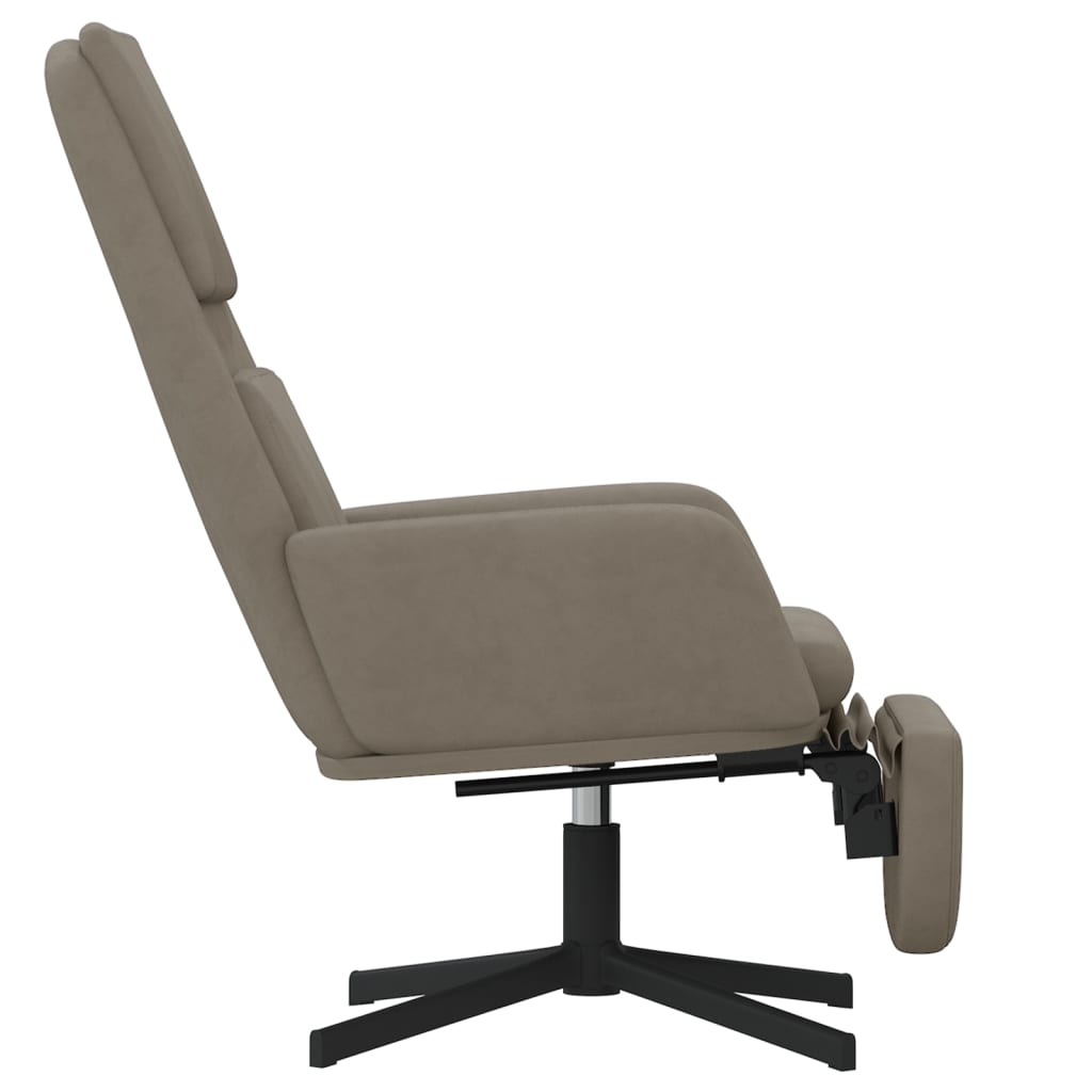 vidaXL Relaxstoel met voetensteun fluweel lichtgrijs