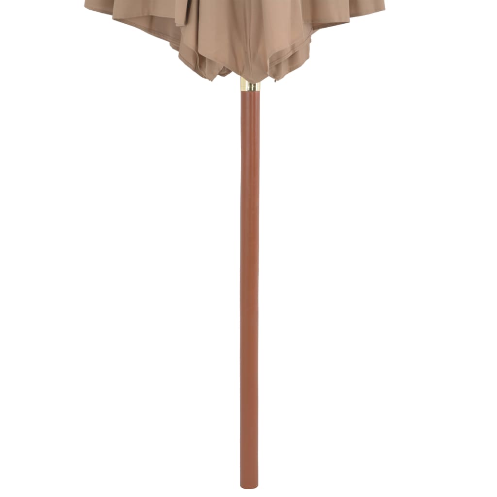 vidaXL Parasol met houten paal 300 cm taupe
