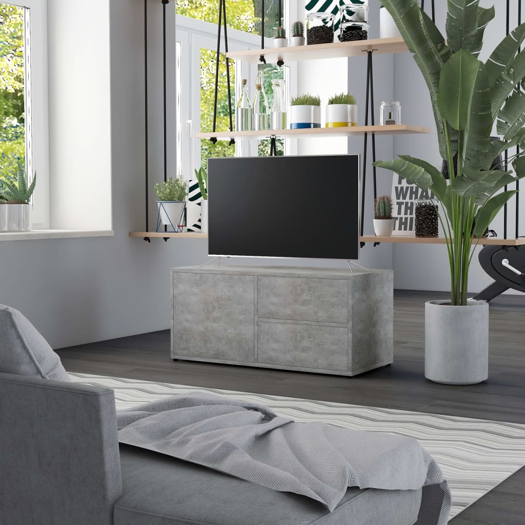 vidaXL Tv-meubel 80x34x36 cm bewerkt hout betongrijs
