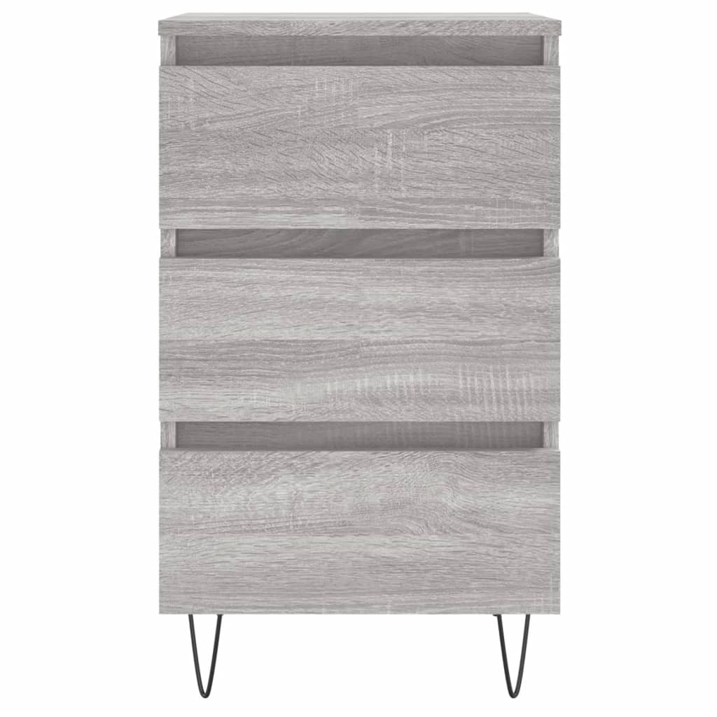 vidaXL Nachtkastjes 2 st 40x35x69 cm bewerkt hout grijs sonoma eiken