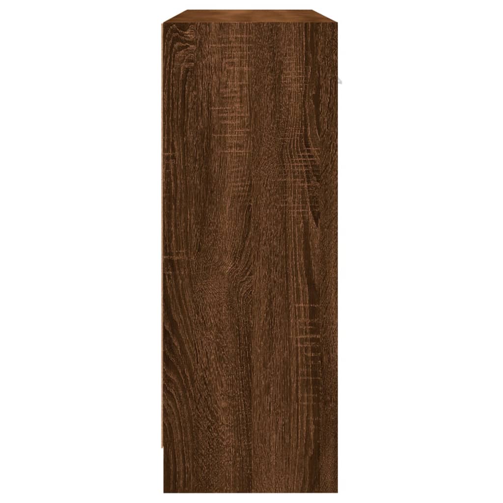 vidaXL Dressoir 91x28x75 cm bewerkt hout bruin eikenkleur