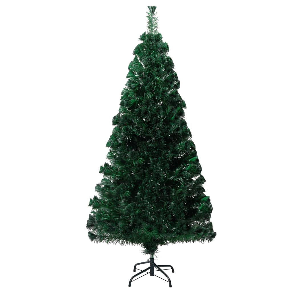 vidaXL Kunstkerstboom met standaard 120 cm optische vezel groen
