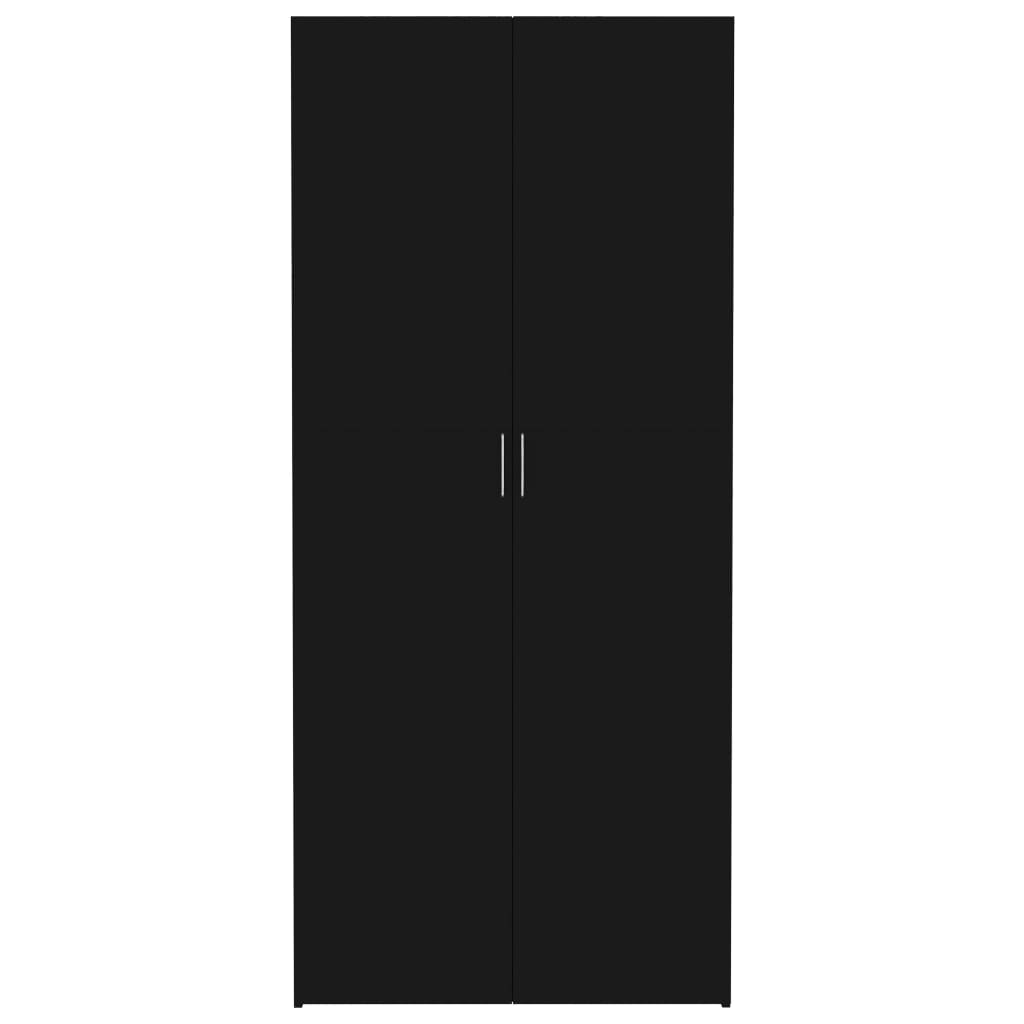vidaXL Opbergkast 80x35,5x180 cm spaanplaat zwart