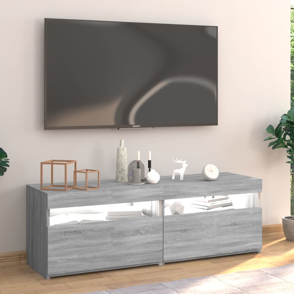 vidaXL Tv-meubel met LED-verlichting 120x35x40 cm grijs sonoma eiken