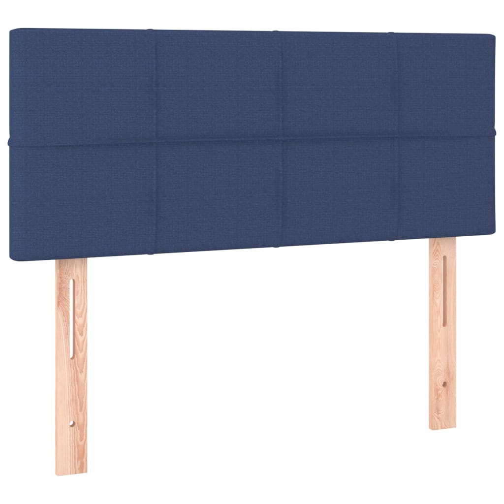 vidaXL Boxspring met matras en LED stof blauw 120x200 cm