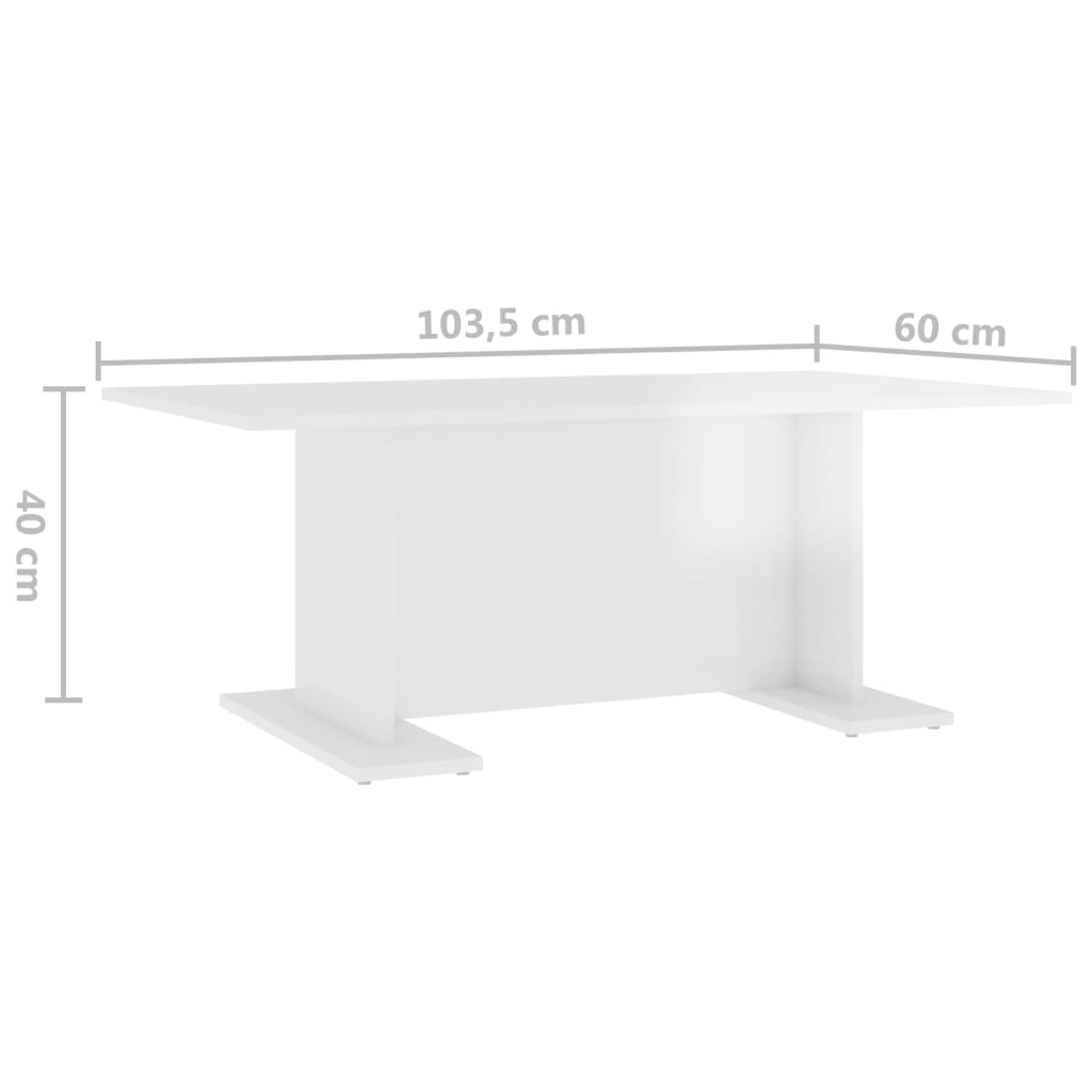 vidaXL Salontafel 103,5x60x40 cm spaanplaat hoogglans wit