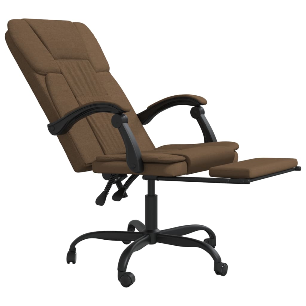 vidaXL Kantoorstoel verstelbaar stof bruin